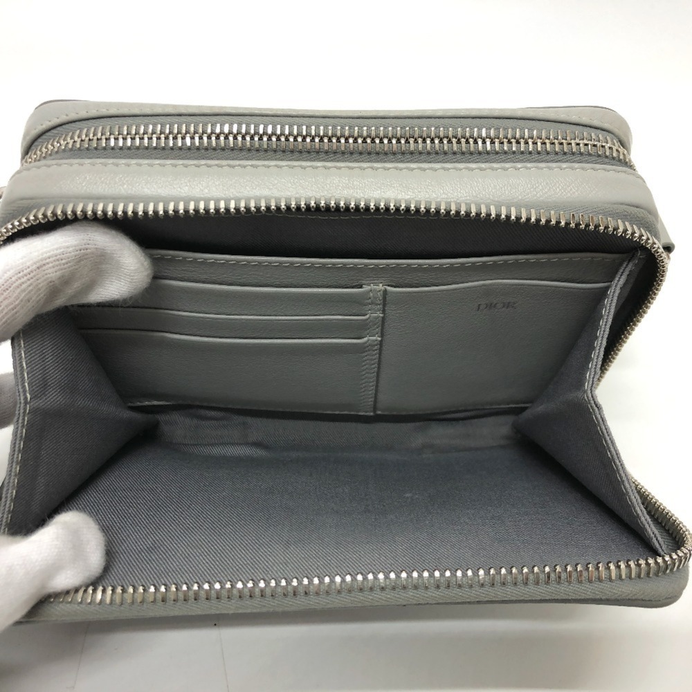 CHRISTIAN DIOR Gray Diamond Leather Pochette Shoulder Bag - Picture 9 of 12